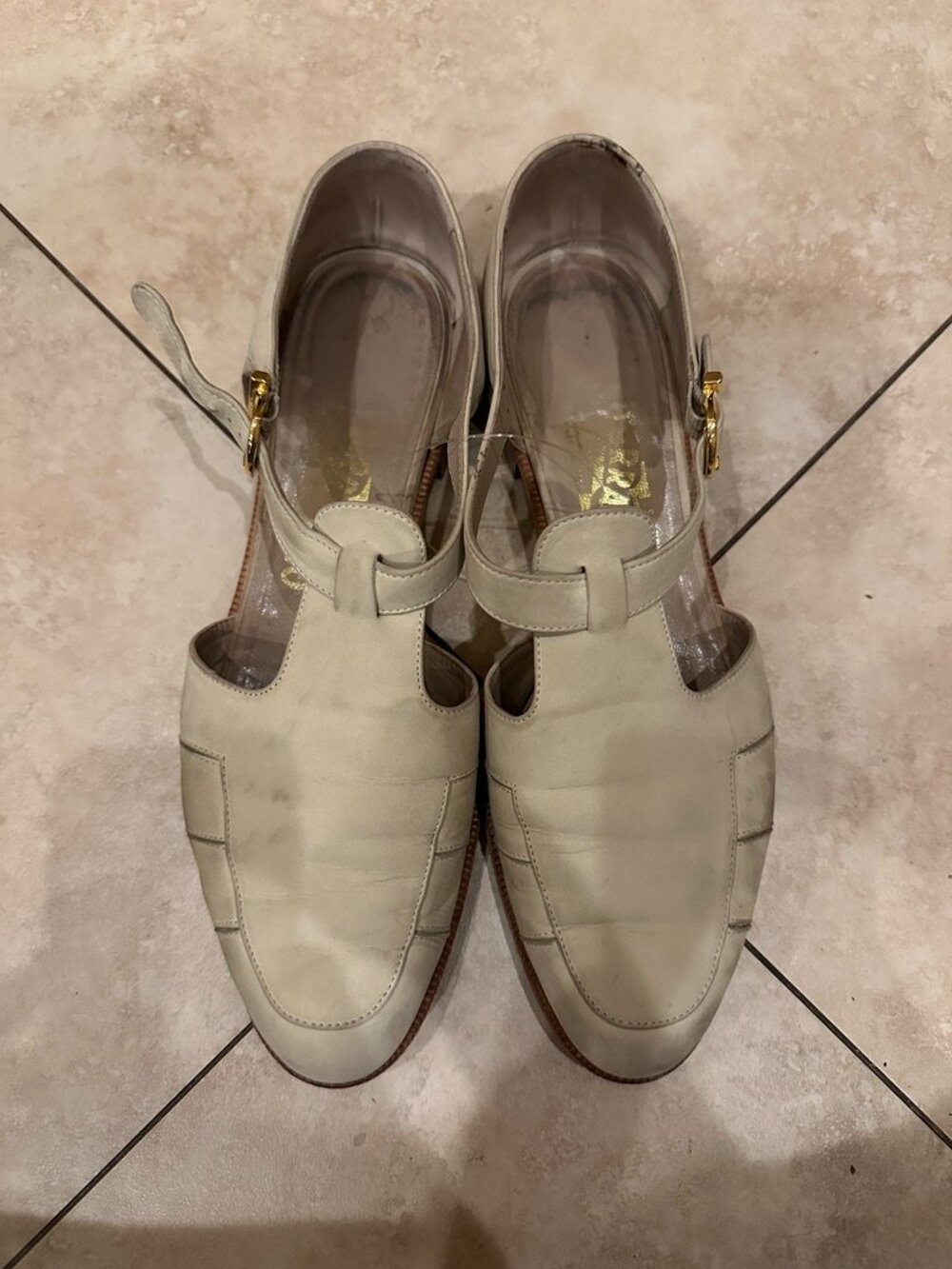 VTG Salvatore Ferragamo Suede Mary Jane Fisher Man Loafers Women Sz 10 B Buckle